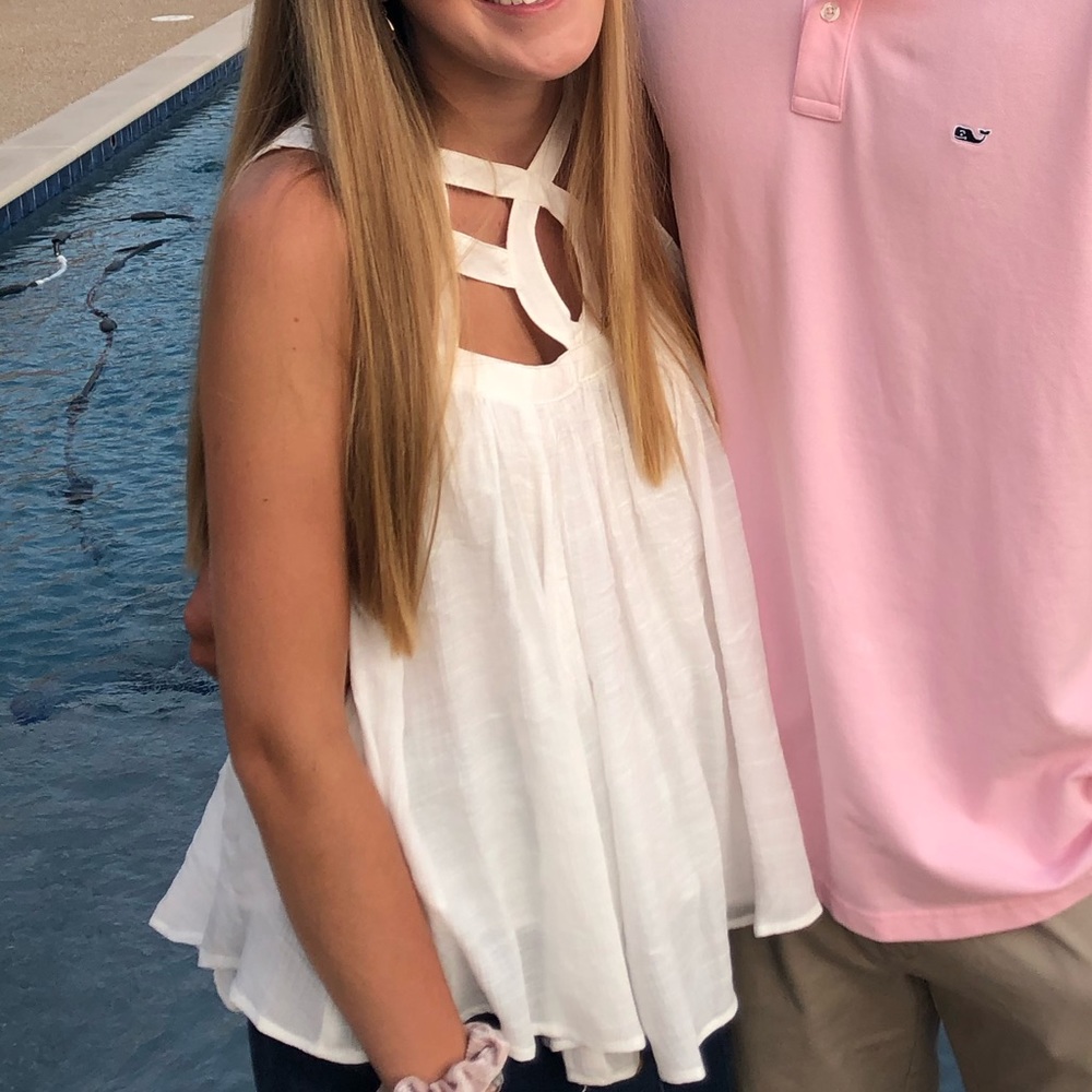 White flowy tank top blouse